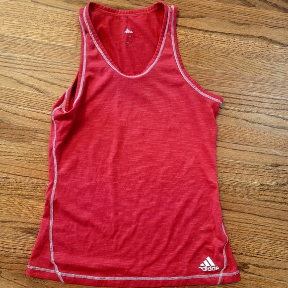 Adidas Racerback athletic tank hot red rouge lightweight stretchy